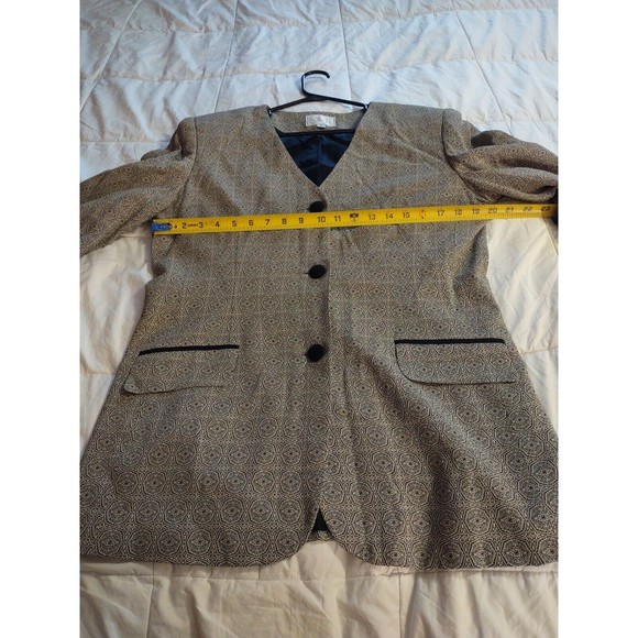 Casual Corner Dress Jacket Size 14 Gray Black Accent Button and Pocket Trim - Picture 5 of 8